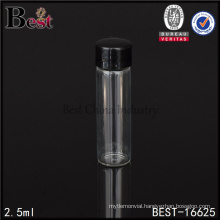 2.5ml sampler vials clear color sale with black lid